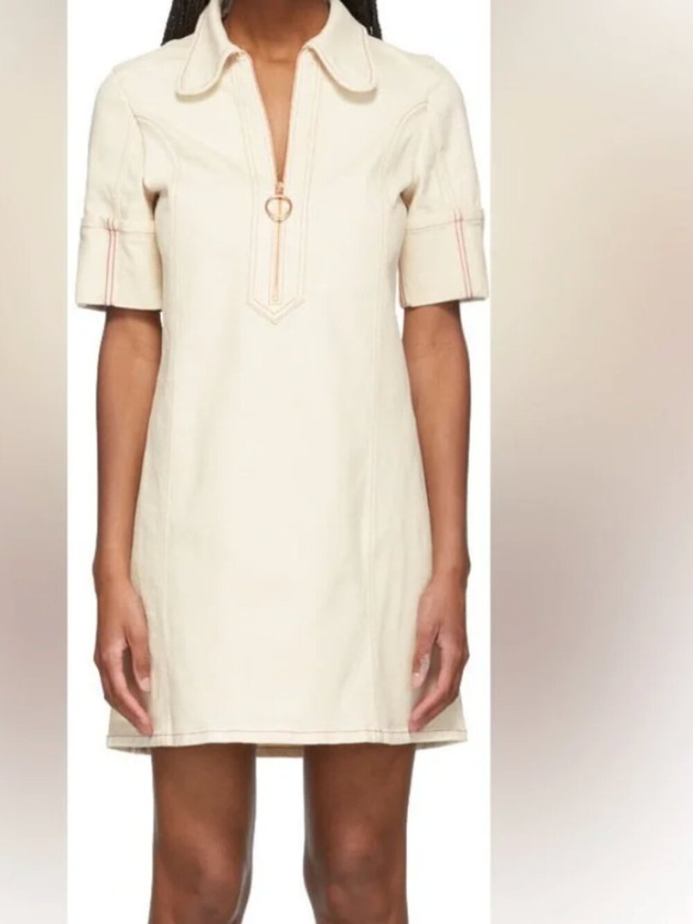 See by Chloé Women's Short Sleeve Stretch Denim Mini Dress (Size: FR 36 = US 4)